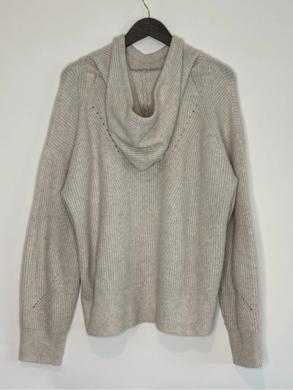 CALIA Womens Medium Slouchy Cream Ivory Knit Hooded Pullover Sweater Solid
